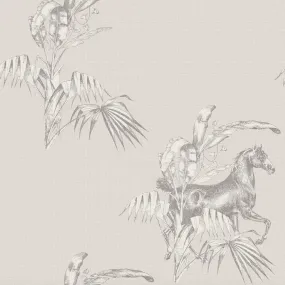 17-09-020-00  WALLPAPER NEW HORSE OFF-WHITE