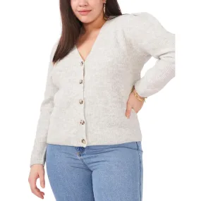 1.State Womens Plus Warm Puff Sleeves Button-Up