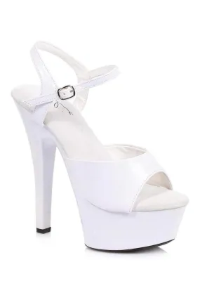 601-JULIET Platform Sandal  | White Patent