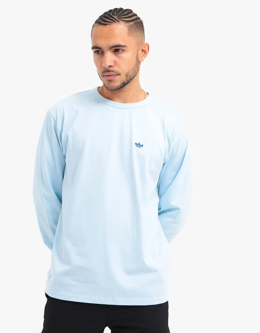 adidas G Shmoo L/S T-Shirt - Ice Blue/Team Royal Blue