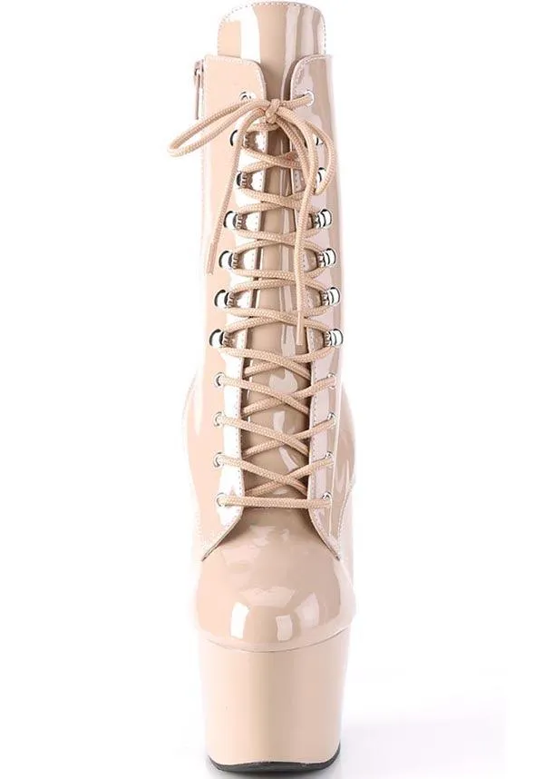 ADORE-1020 [Nude Patent] | PLATFORM BOOTS [PREORDER]