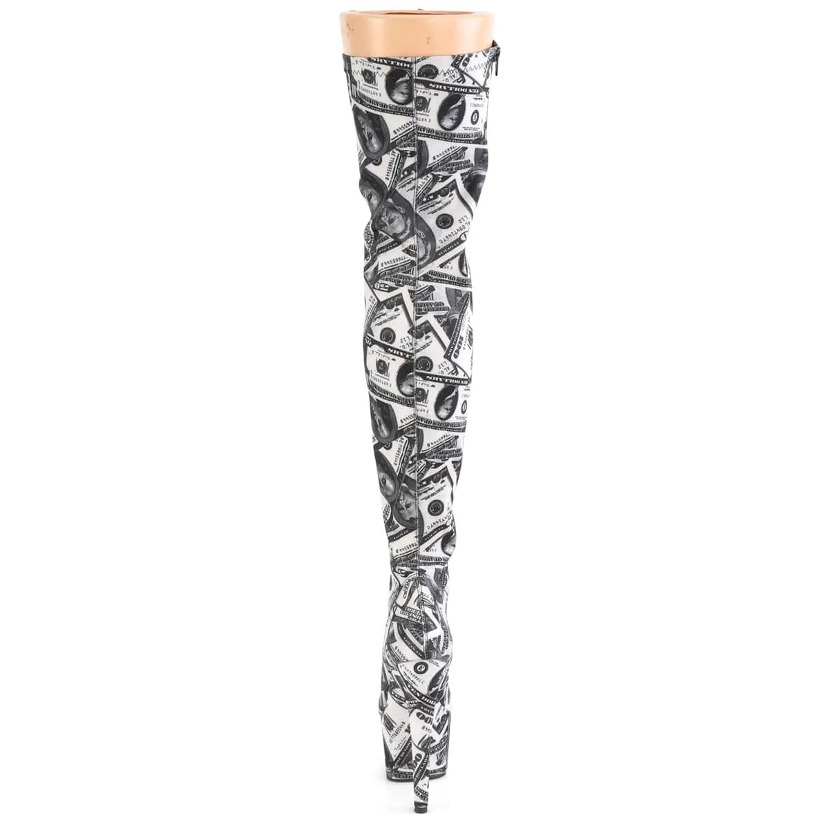 ADORE-3000DP White & Black Thigh High Boots