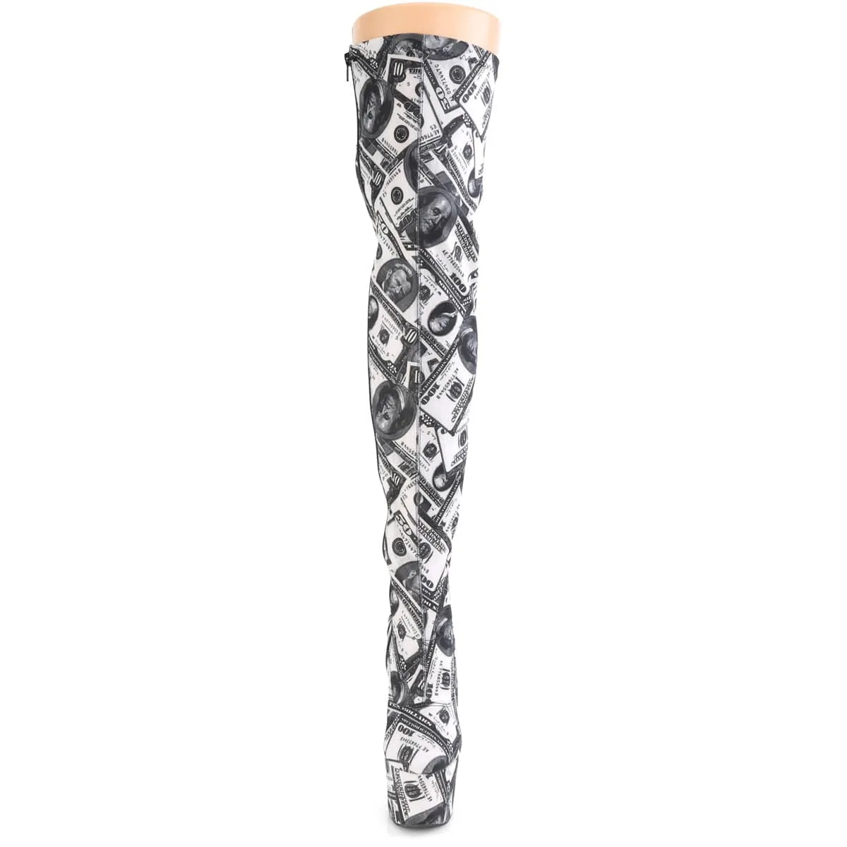 ADORE-3000DP White & Black Thigh High Boots