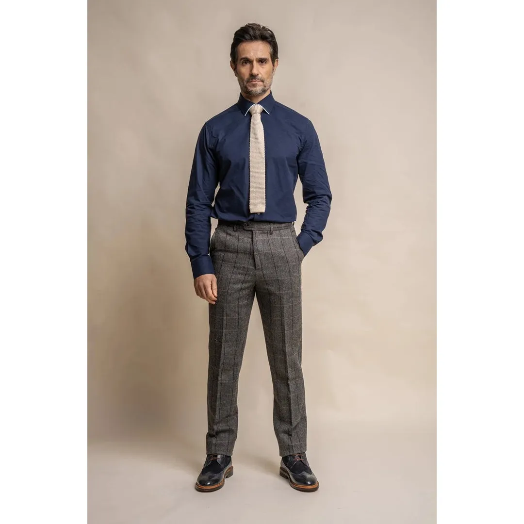 Albert - Men's Grey Tweed Trousers