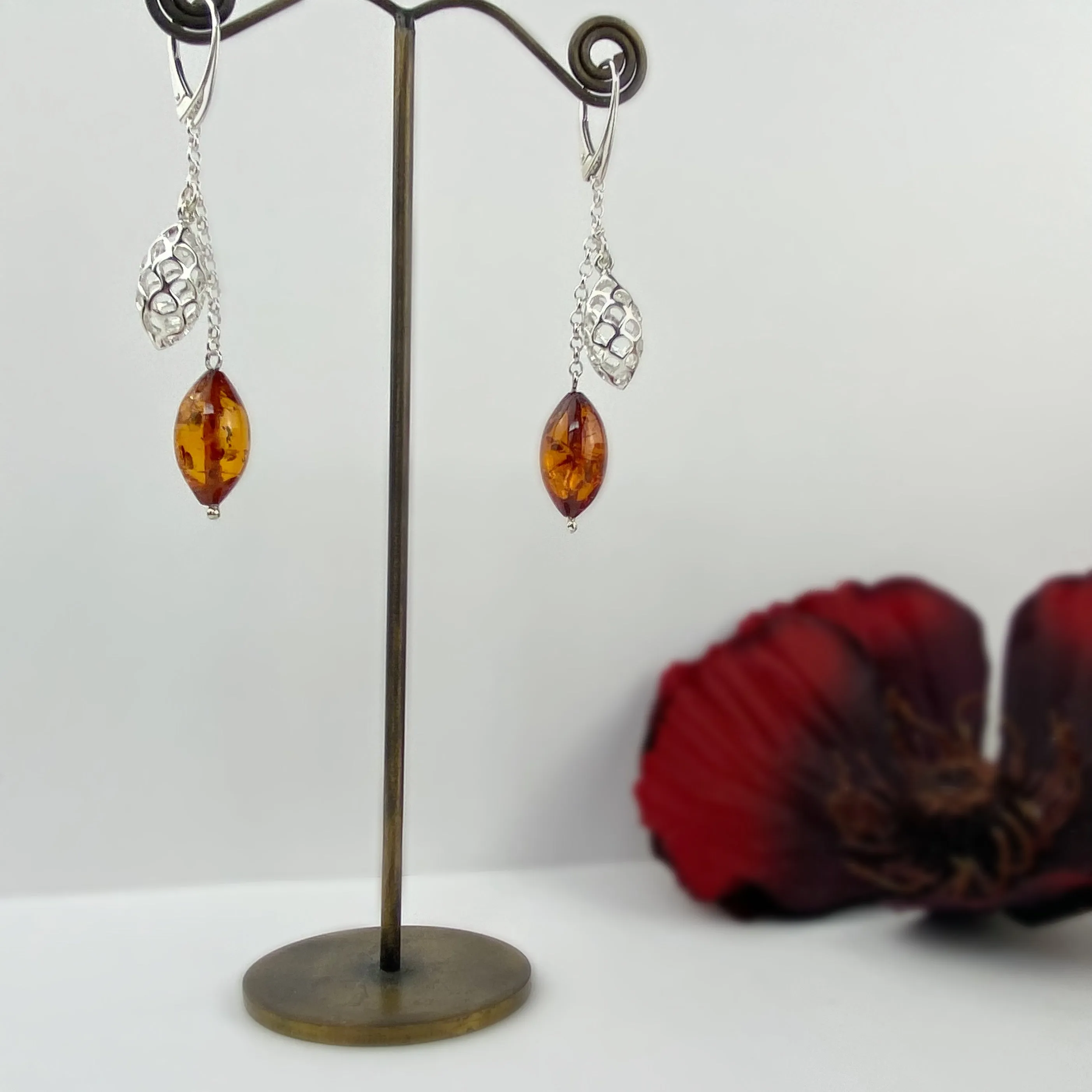 Amber Honeycomb Earrings - VE682