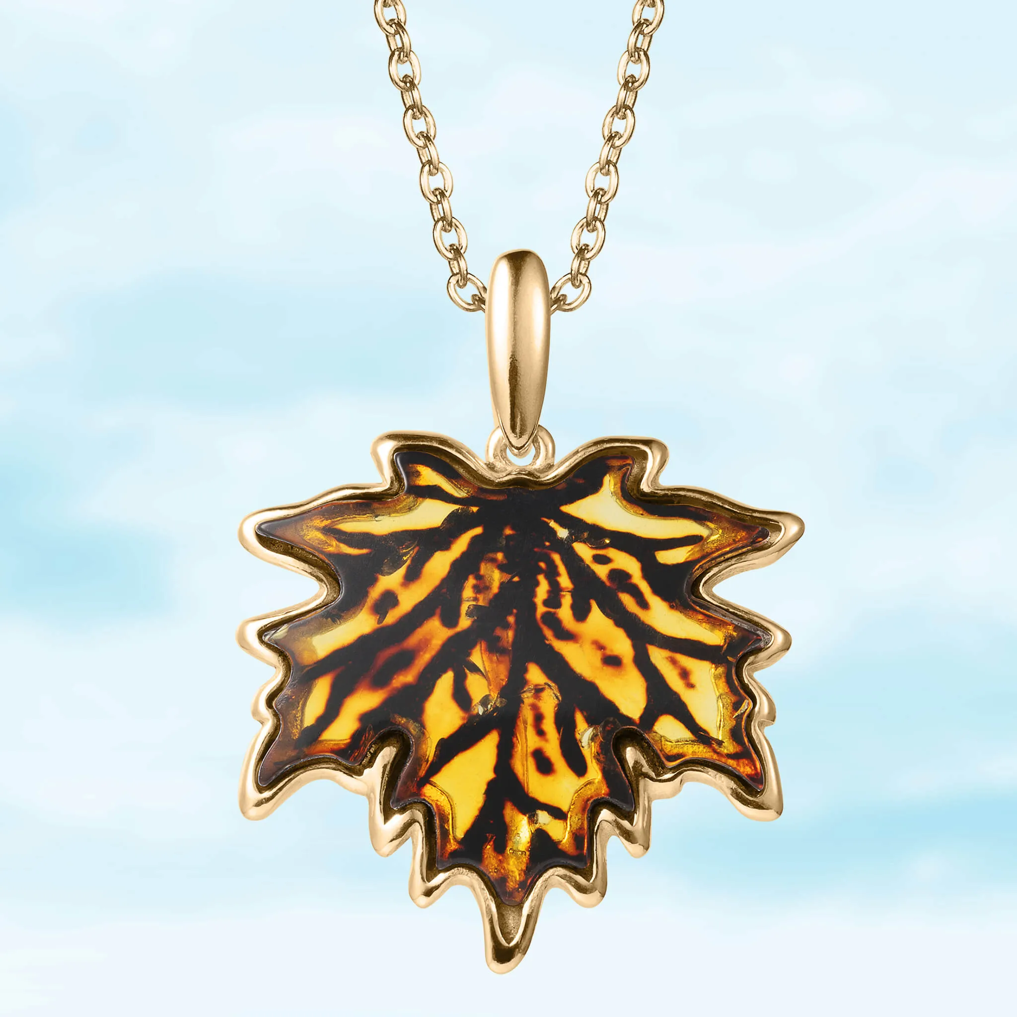 Amber Leaf Pendant