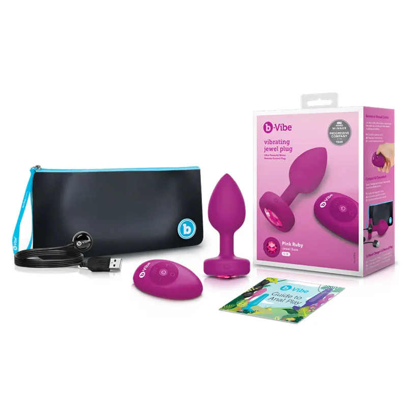 B-Vibe Vibrating Jewel Plug in Pink