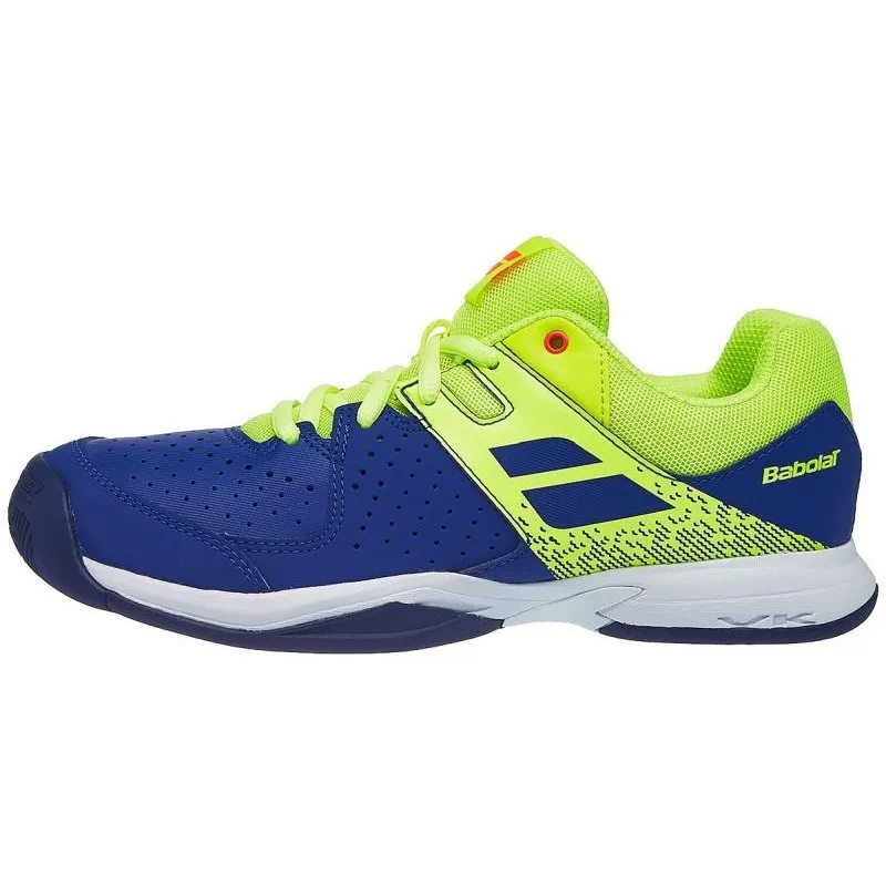 Babolat Pulsion Aero All Court Kids & Women Blue Fluo Yellow Handball Volleyball Tennis Shoes