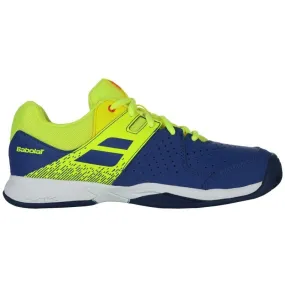 Babolat Pulsion Aero All Court Kids & Women Blue Fluo Yellow Handball Volleyball Tennis Shoes