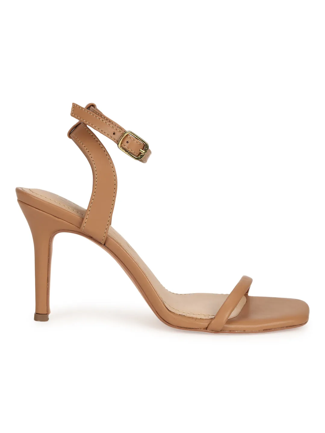 Beige PU Strappy Stilettos With Ankle Strap (TP10078-04-BEIG)