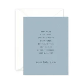 Best Hugs Father's Day Greeting Card