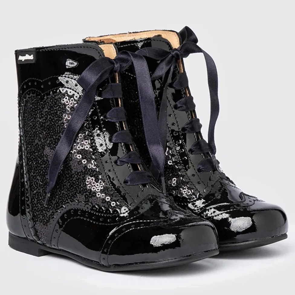 Black Glitter Boot