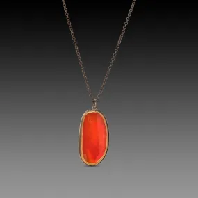 Brilliant Rose Cut Carnelian Necklace