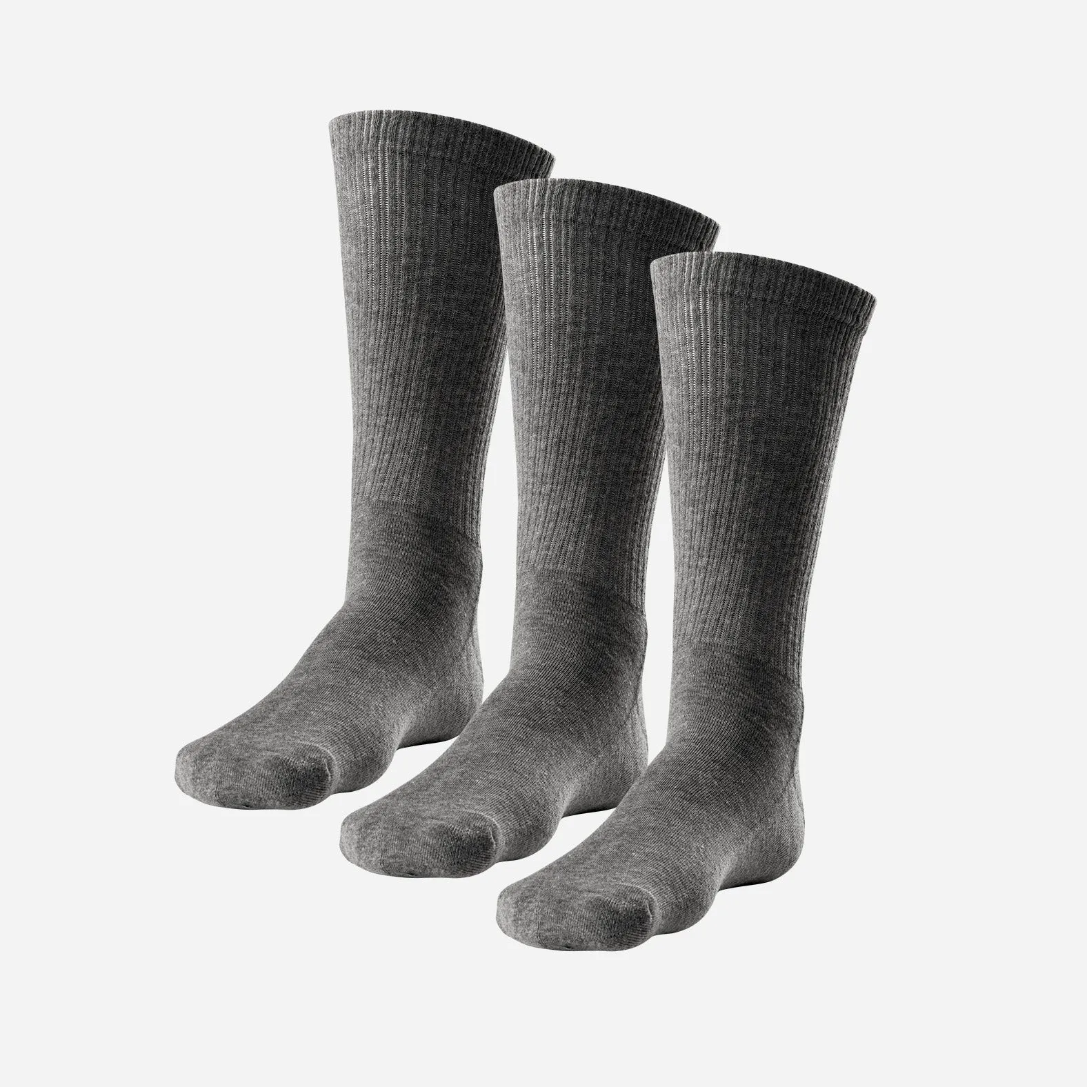 CLASSIC CREW SOCK: HEATHER GREY 3 PACK