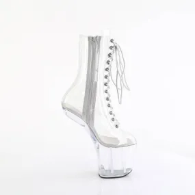 CRAZE-1040C Clear Calf High Heelless Boots