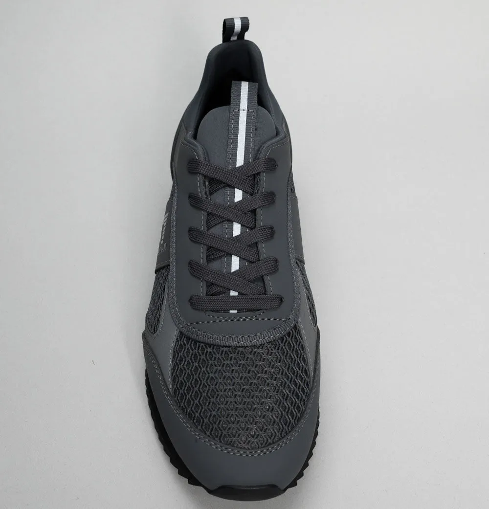 EA7 Emporio Armani Multi Logo Trainers Iron Gate/Black