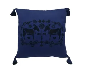 Embroidered Billy Goat Pillow Cover