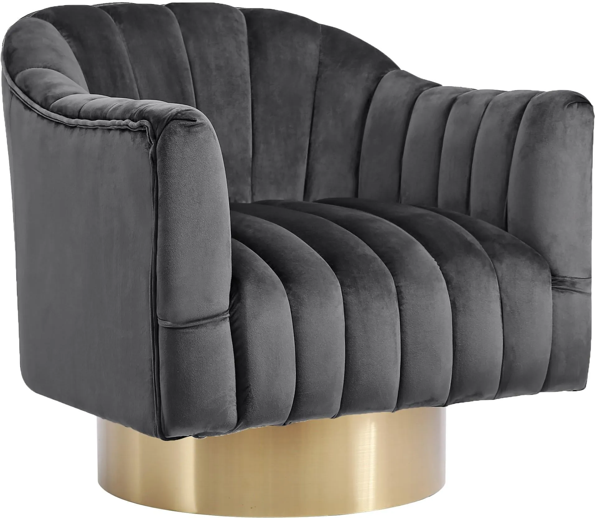 Farrah Grey Velvet Accent Chair