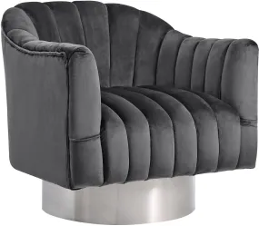 Farrah Grey Velvet Accent Chair