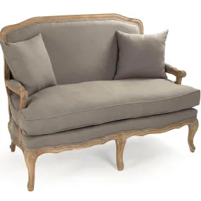 French Gray Linen Settee