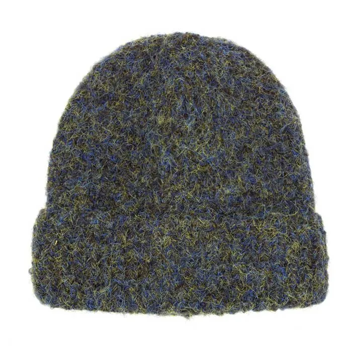 Fuzzy Mixed Color Knit Beanie Hat