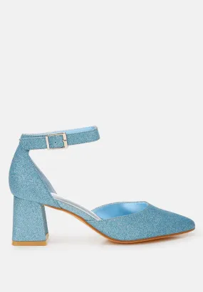 Glitter Block Heel Sandals by RUW