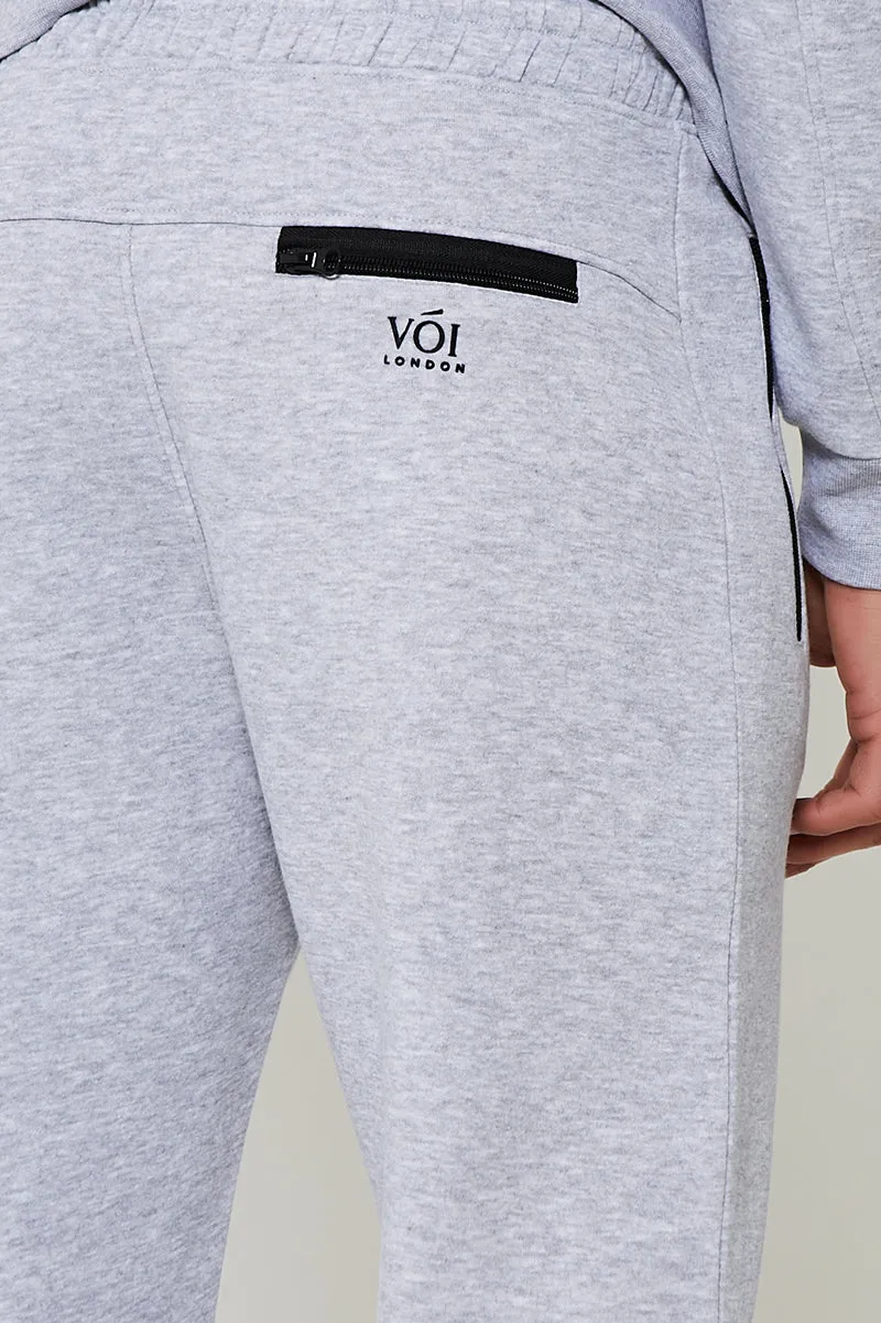 Guilford Fleece Cuffed Joggers - Grey Marl