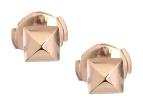 Hermès 18K Rose Gold Clou d'H Stud Pierced Earrings