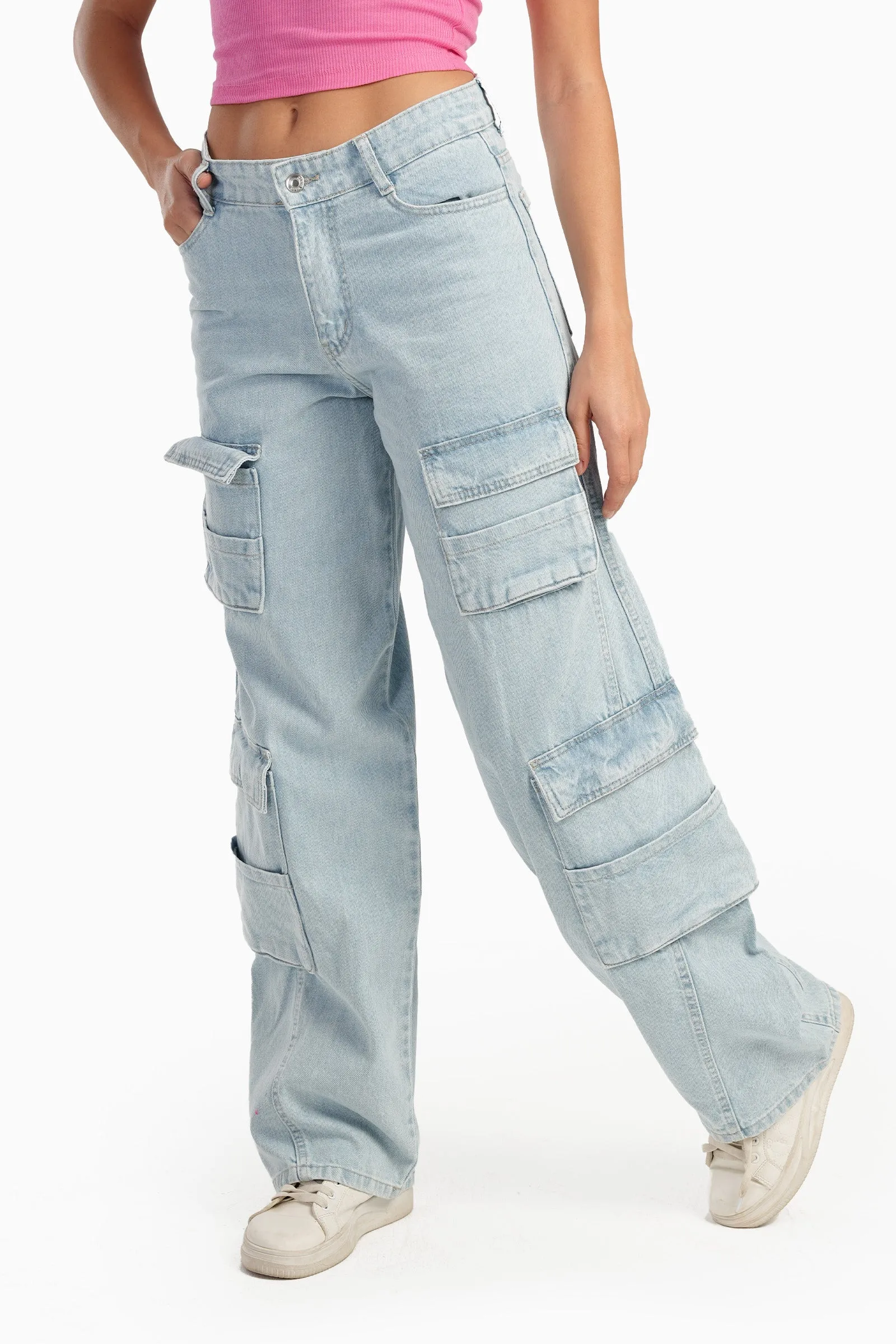 Light Blue Cargo Jeans