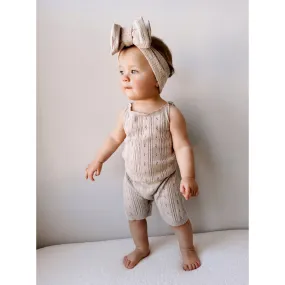 Luna   Luca Pointelle Romper - Heather Beige