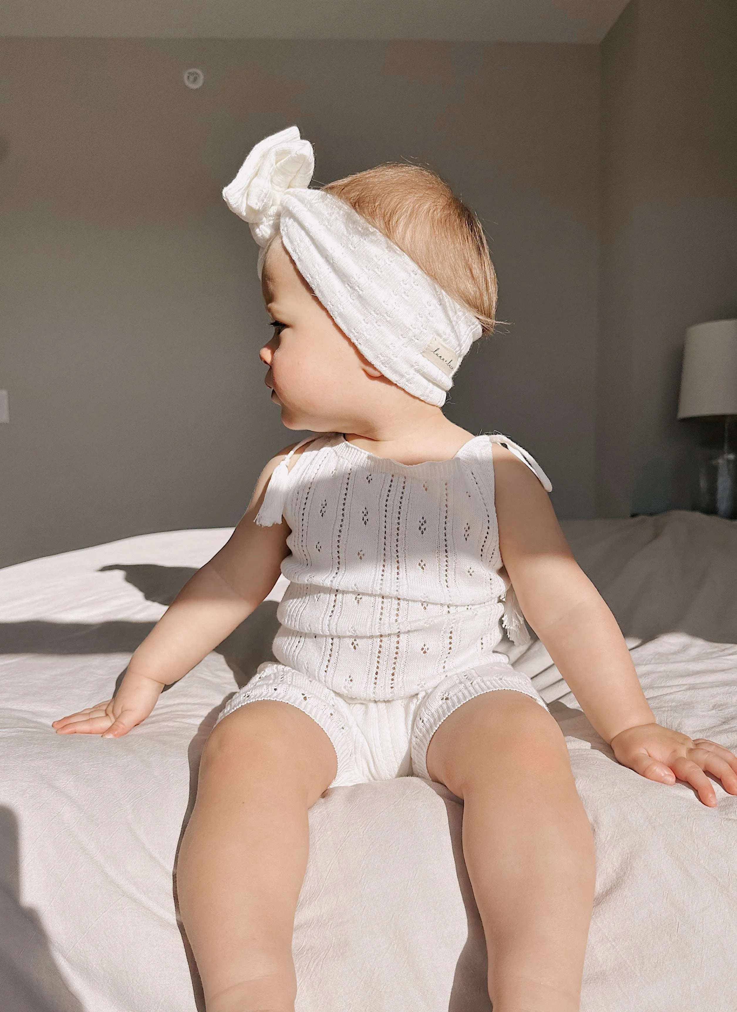 Luna   Luca Pointelle Romper | White