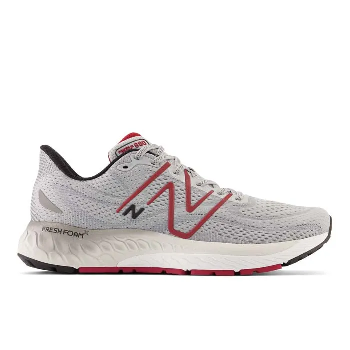 Mens New Balance Fresh Foam 880 V13 in Aluminum Grey/Crimson/Black