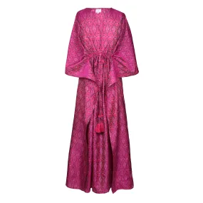 Passionate Plum Silk Cotton Ikat Maxi ONE AVAILABLE