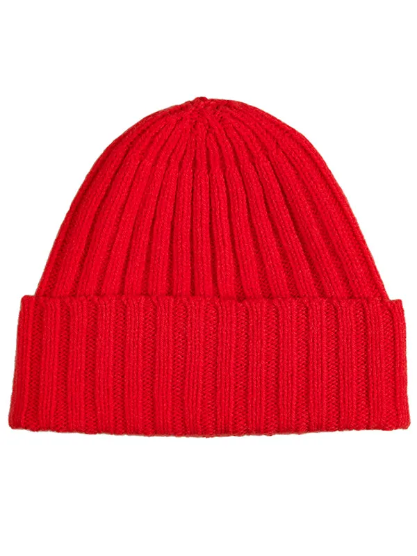 Plain Ribbed Hat Orange Gloss