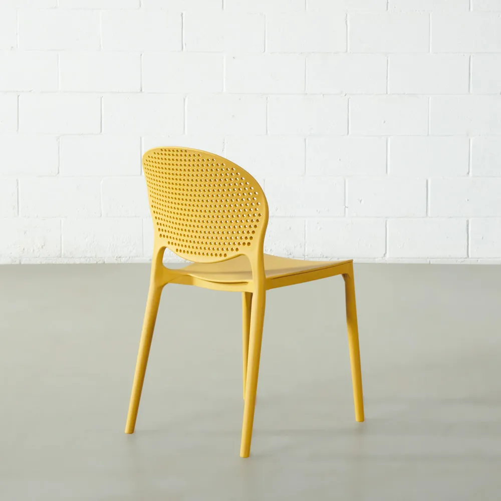 POLKA - Yellow UV Resistant Plastic Dining Chair