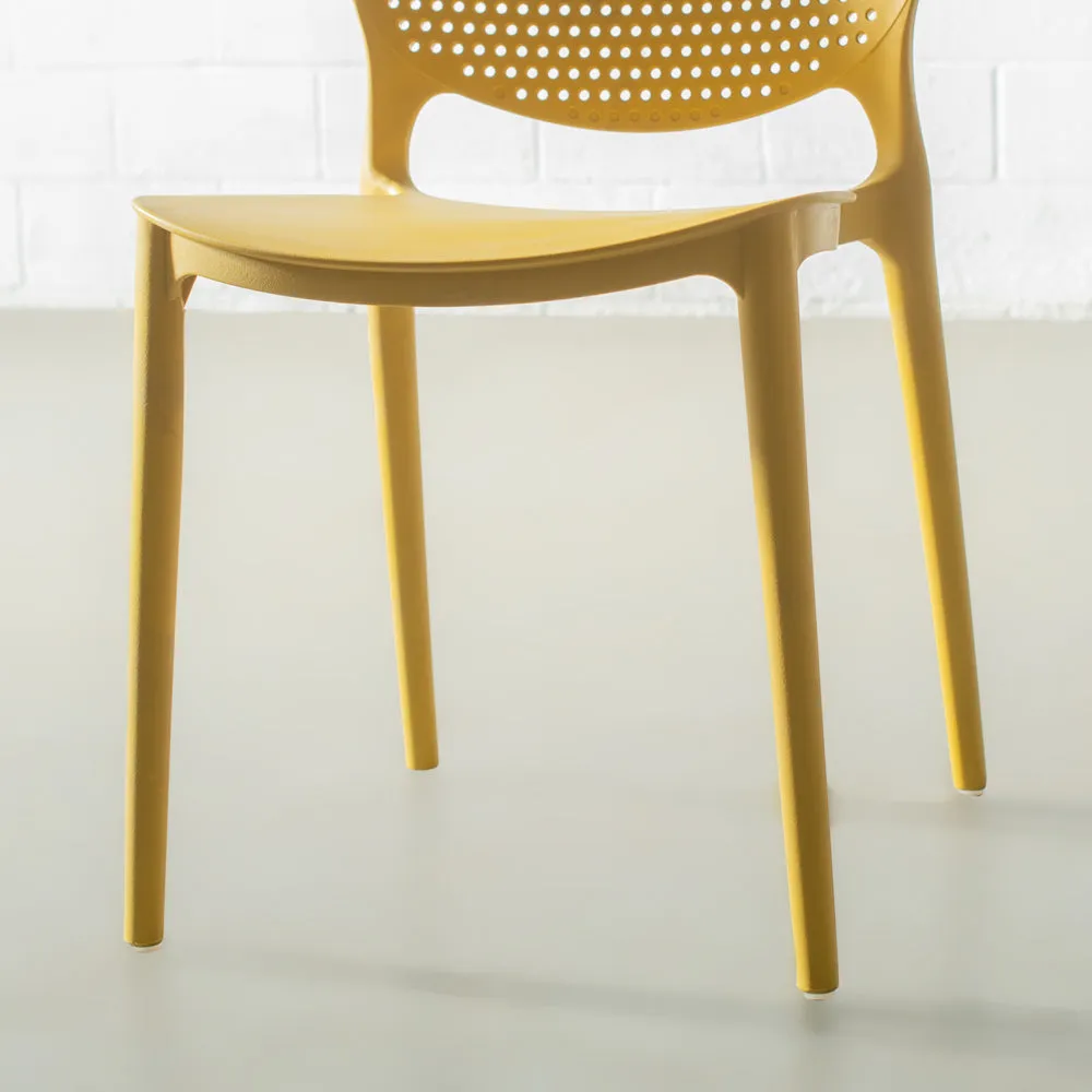 POLKA - Yellow UV Resistant Plastic Dining Chair