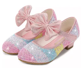 Rainbows, Oh My! Round-Toe Princess Glitter Heels