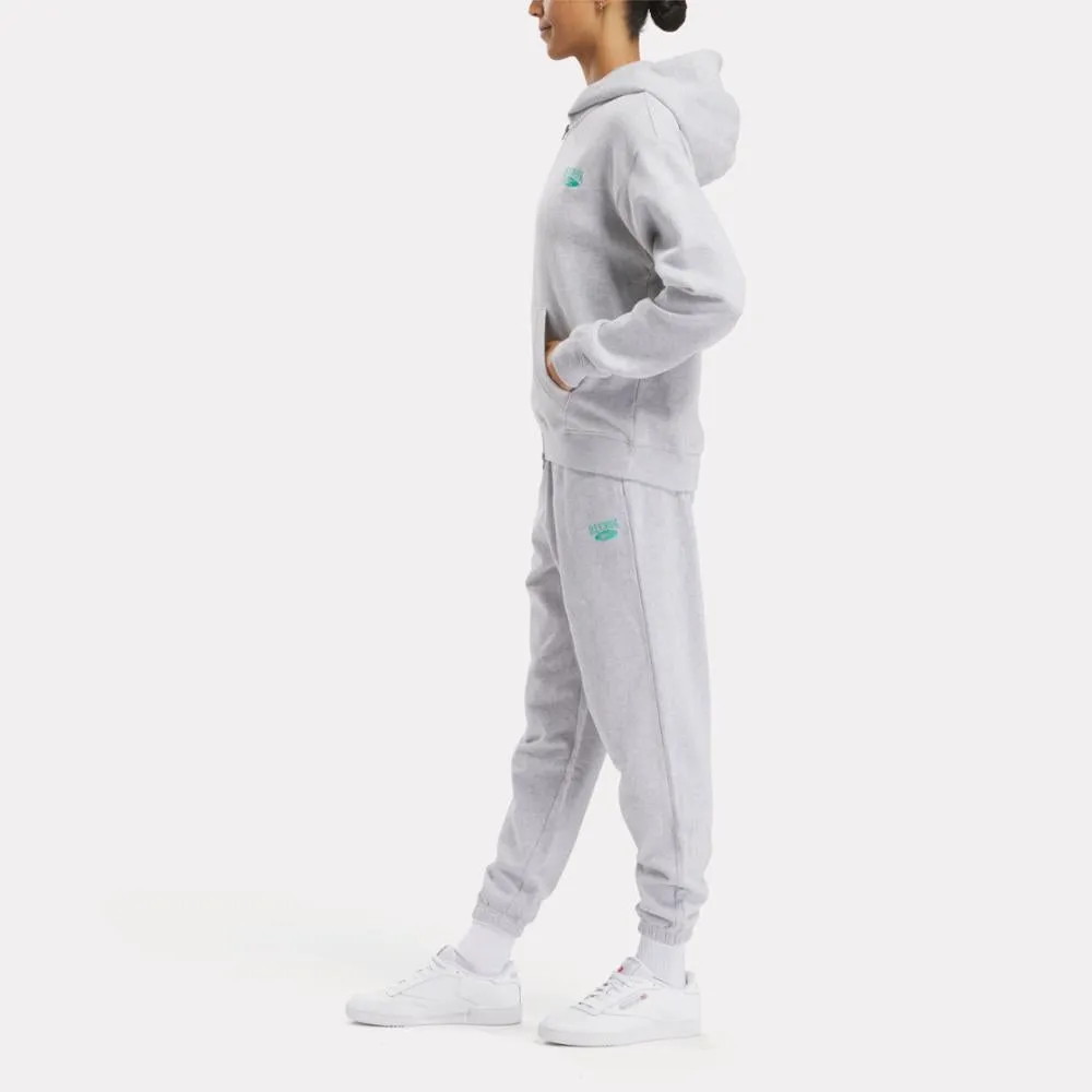 Reebok Apparel Women Archive Evolution Hoodie LIGHT GREY HEATHER