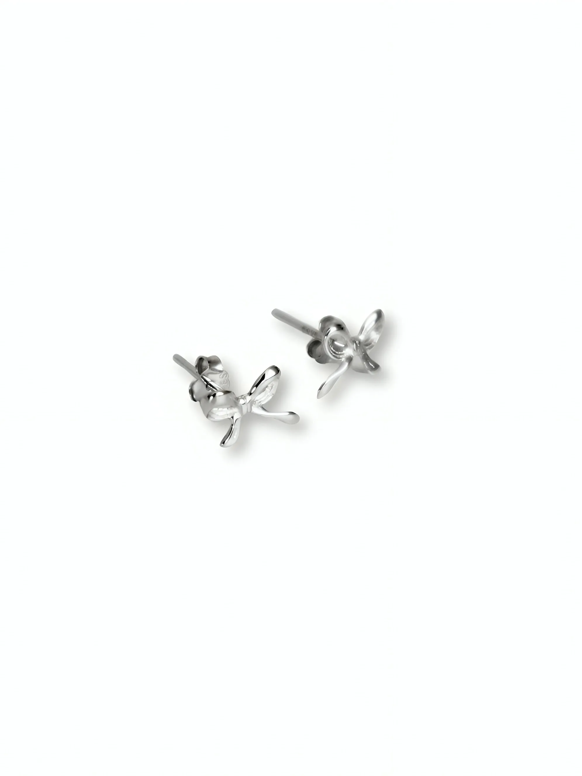 Silver Mini Bow Earrings