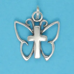 Simple Butterfly Cross Charm