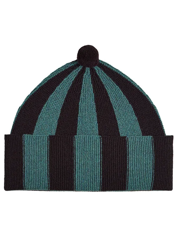 Vertical Stripe Hat Black & Sienna