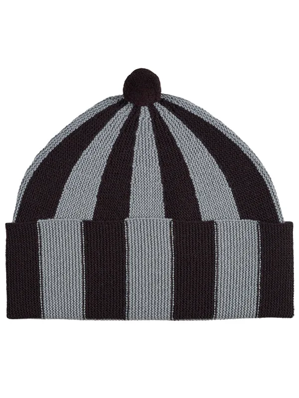 Vertical Stripe Hat Black & Sienna