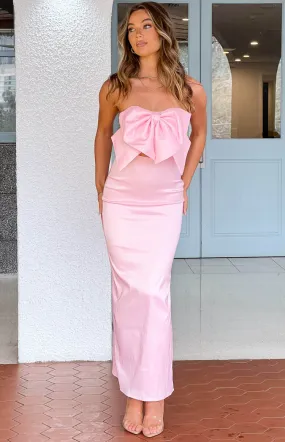 Viar Pink Bow Maxi Dress