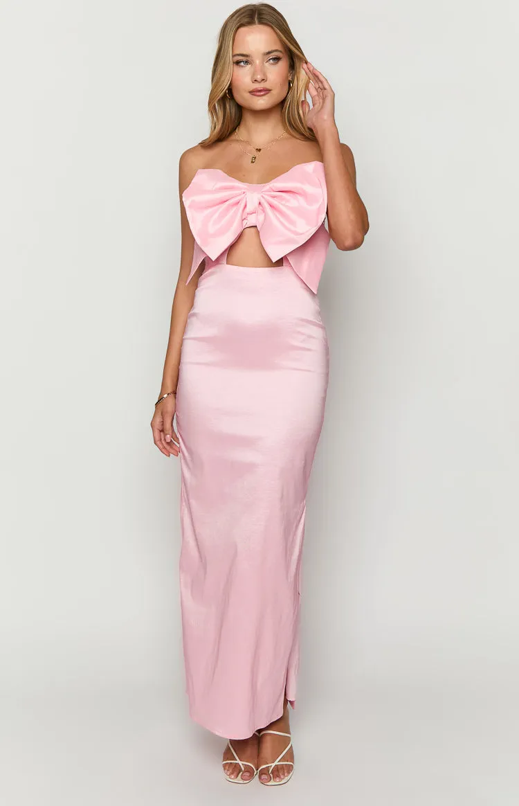 Viar Pink Bow Maxi Dress