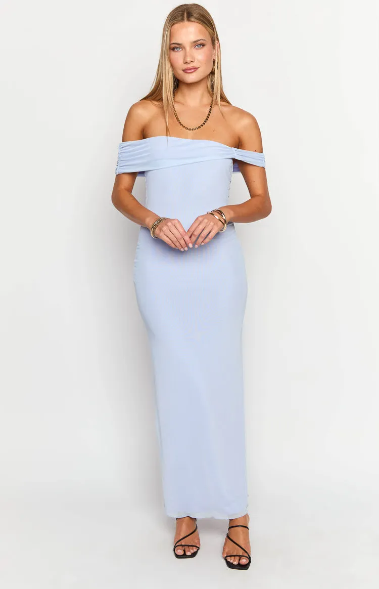 Vino Lilac Off The Shoulder Maxi Dress